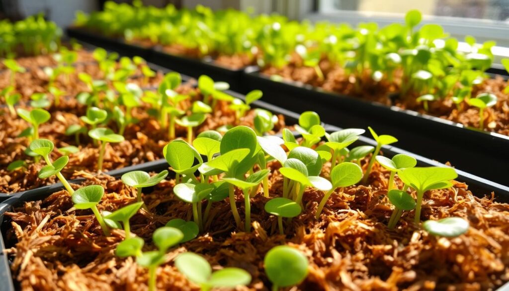 Anbau von Microgreens mit Kokosfaser