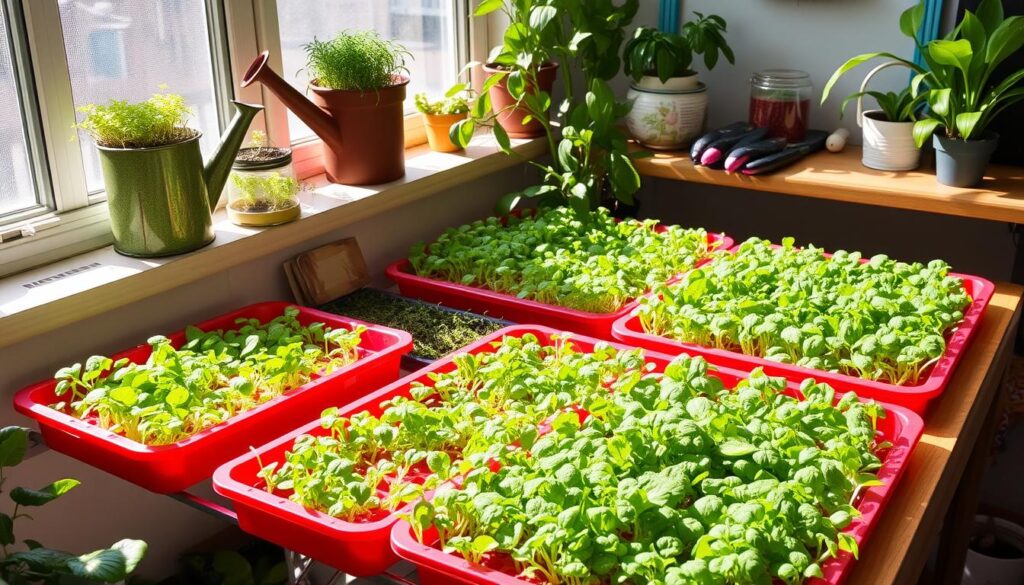 Microgreens Anbau im Haus