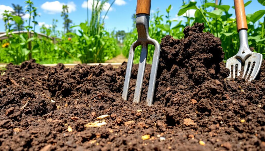 Soil preparation for vegetable garden