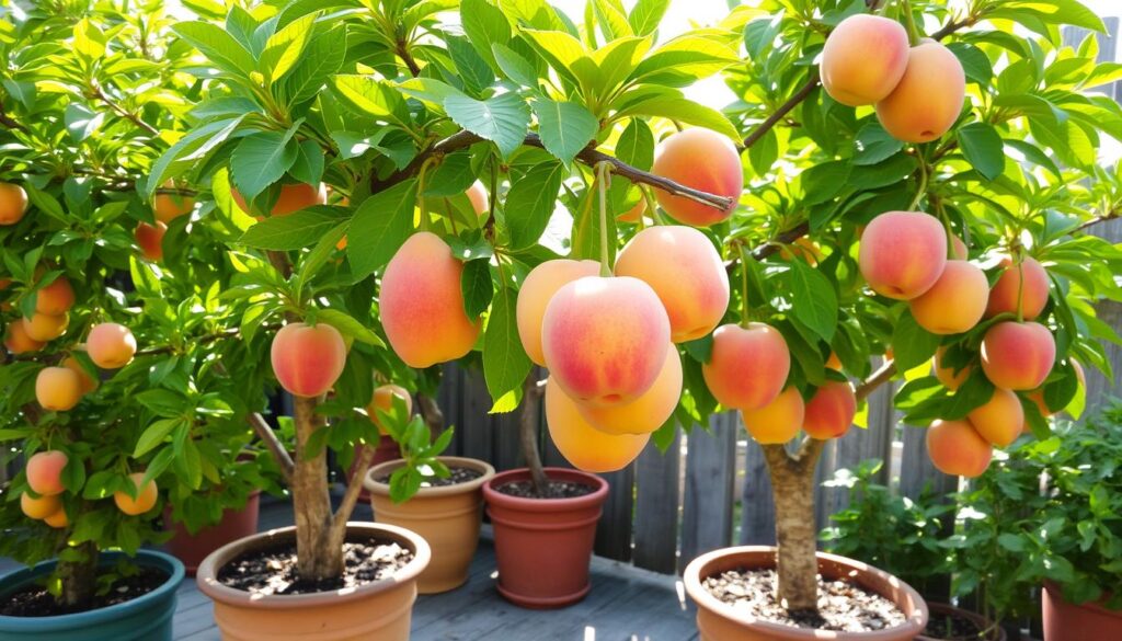 nectarines in pots