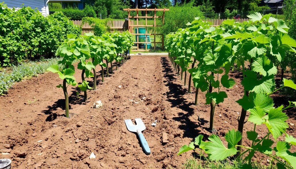 planting grapevines