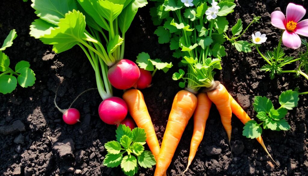 radish-carrot companion planting