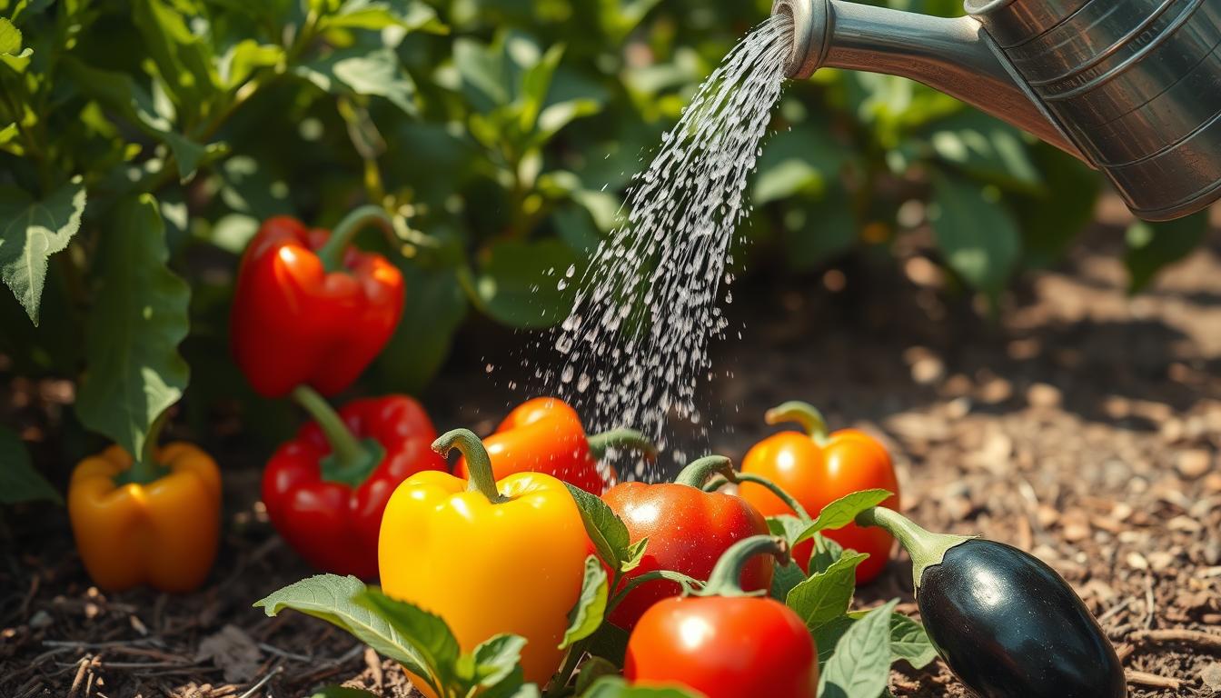 watering heat-tolerant vegetables